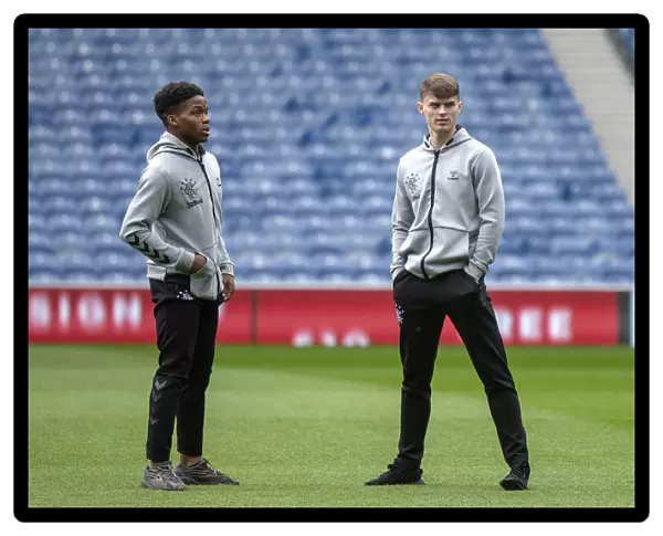 Rangers Youth Stars Dapo Mebude and Josh McPake Prepare for Kick-off at Ibrox Stadium
