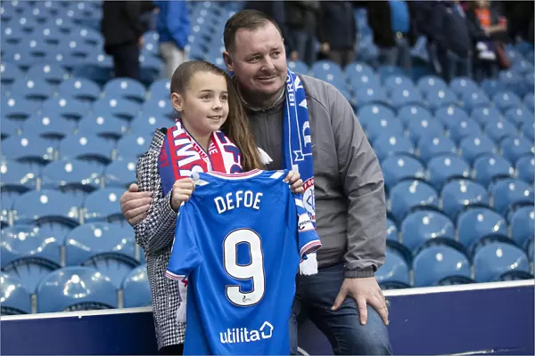 Rangers Jermain Defoe Shocks Fan Amber Smith with Shirt Gift during 5-0 Victory over Hamilton Academical