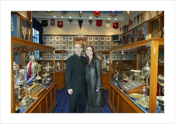 Alex Rae and Wife: Celebrating Rangers Football Club's Trophy-Filled Moments in the Trophy Room