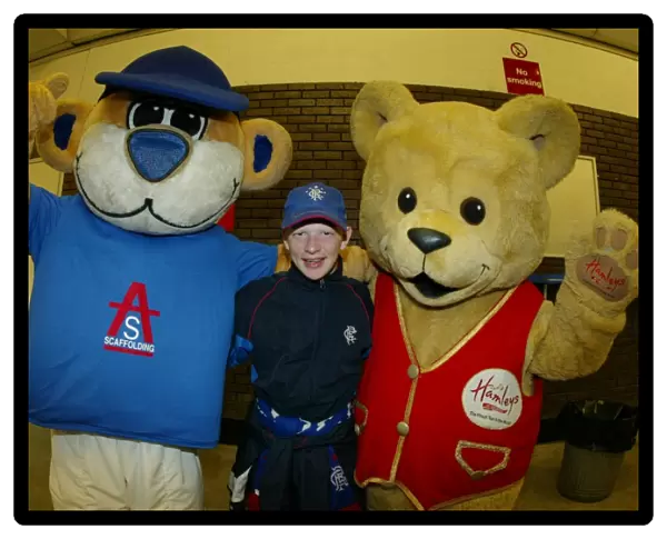 Rangers Victory: Excited Kids and Mascots Celebrate with Broxi Bear and Hamleys Bear (2-1 vs. Newcastle United)