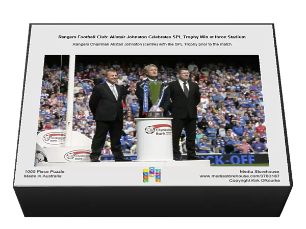 Rangers Football Club: Alistair Johnston Celebrates SPL Trophy Win at Ibrox Stadium