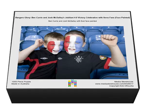 Rangers Glory: Ben Currie and Josh McSalley's Jubilant 4-0 Victory Celebration with Ibrox Fans (Face Painted)