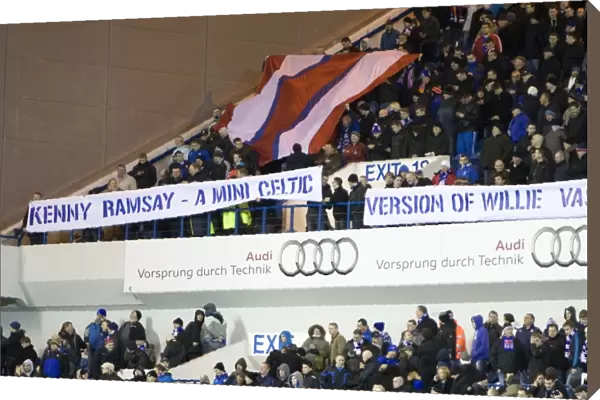 United We Stand: Rangers Fans Half-Time Banner (1-0) at Ibrox Stadium vs Hearts