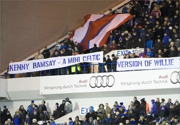 United We Stand: Rangers Fans Half-Time Banner (1-0) at Ibrox Stadium vs Hearts