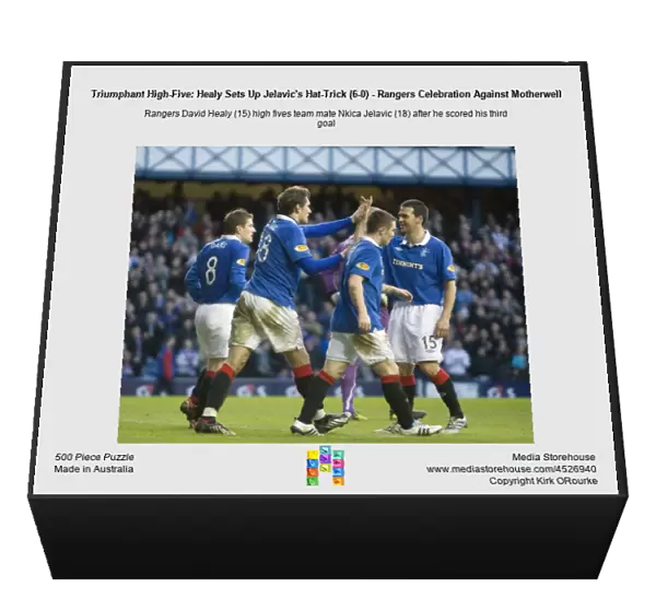 Triumphant High-Five: Healy Sets Up Jelavic's Hat-Trick (6-0) - Rangers Celebration Against Motherwell