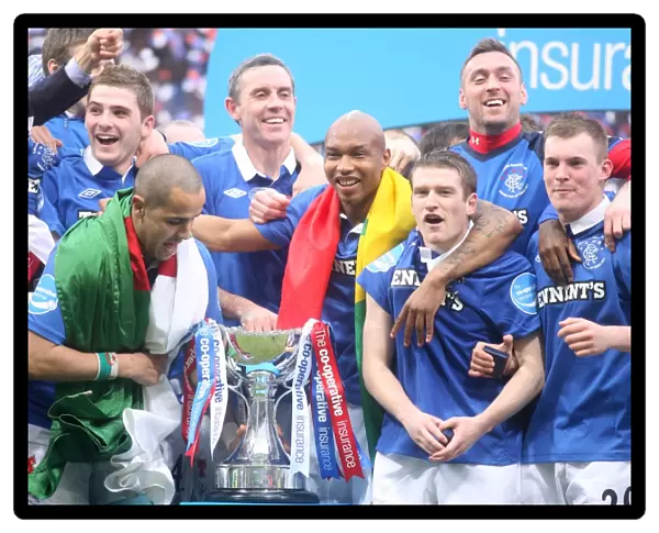 Rangers FC: Triumphant Victory in the Co-operative Cup 2011 - Celebrating with the Trophy over Celtic at Hampden
