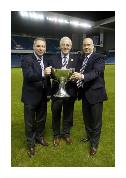 Rangers Football Club: Ally McCoist, Walter Smith, and Kenny McDowall Celebrate Co-operative Cup Victory at Ibrox Stadium (Exclusive)