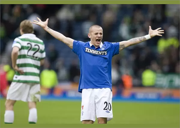 Rangers Vladimir Weiss celebrates at the end of the match