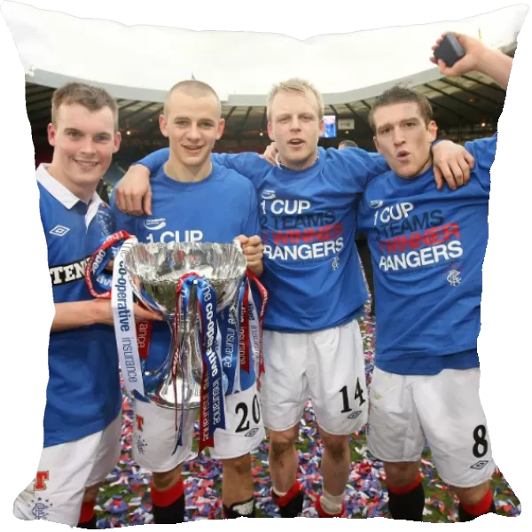 Rangers FC: 2011 Co-operative Insurance Cup Champions - Triumphant Celebration with Wylde, Weiss, Naismith, and Davis