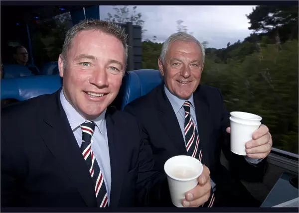 Rangers Football Club: McCoist and Smith Leading Champions Team Bus to Ibrox, 2010-11 Clydesdale Bank Scottish Premier League