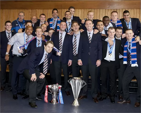 Rangers Champions Return: Kilmarnock vs Rangers at Ibrox - Exclusive: Rangers Team Celebrates SPL Title Triumph at Home