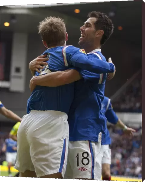 Rangers Davis and Bocanegra: A Celebratory Moment at Ibrox - Rangers 2-0 Aberdeen, Clydesdale Bank Scottish Premier League