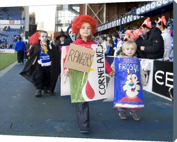 Halloween Fun at Ibrox: Rangers Kids Lap of Honor Celebrating a 3-1 Win over Dundee United