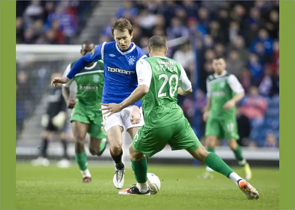 Sasa Papac in Action: Rangers 4-0 Hibernian at Ibrox Stadium, Clydesdale Bank Scottish Premier League