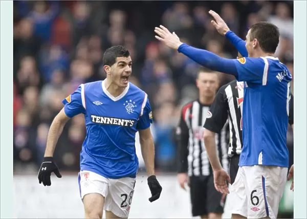 Rangers Salim Kerkar Rejoices in His Fourth Goal: Dunfermline 1-4 Rangers (Scottish Premier League)