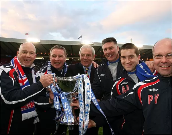 Rangers Football Club: Celebrating Victory in the CIS Insurance Cup with Walter Smith, Ally McCoist, Kenny McDowell, Adam Owen, and Pip Yeates