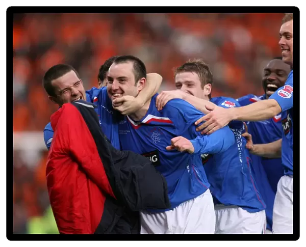 Rangers Football Club: Barry Ferguson and Kris Boyd Celebrate Winning the 2008 CIS League Cup Final with Penalty Shootout Victory over Dundee United at Hampden Park
