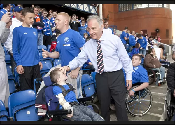 Rangers Football Club: Charles Green's Triumphant Celebration Among Fans Amidst a 5-1 Victory at Ibrox Stadium