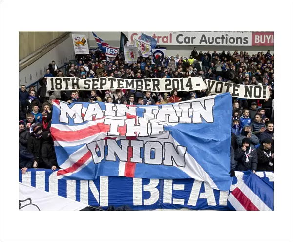 Maintain the Union: A Sea of Rangers Supporters at Ibrox Stadium (0-0) Waving the