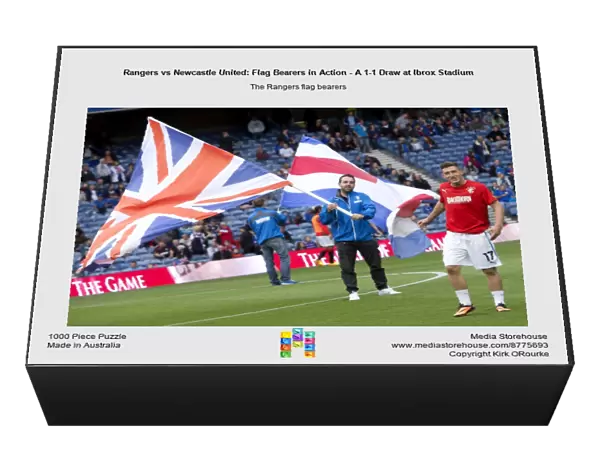 Rangers vs Newcastle United: Flag Bearers in Action - A 1-1 Draw at Ibrox Stadium
