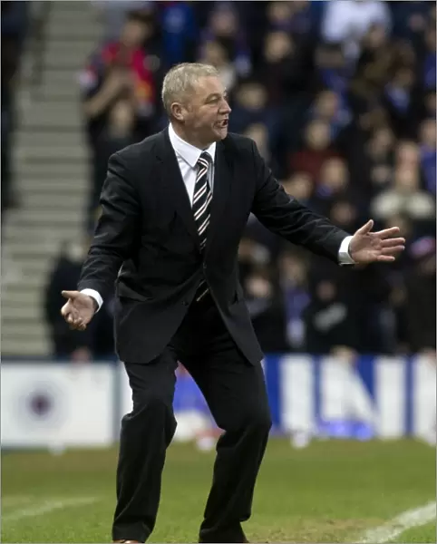 Ally McCoist Inspires Rangers Players at Ibrox Stadium during Scottish League One Match vs Forfar Athletic