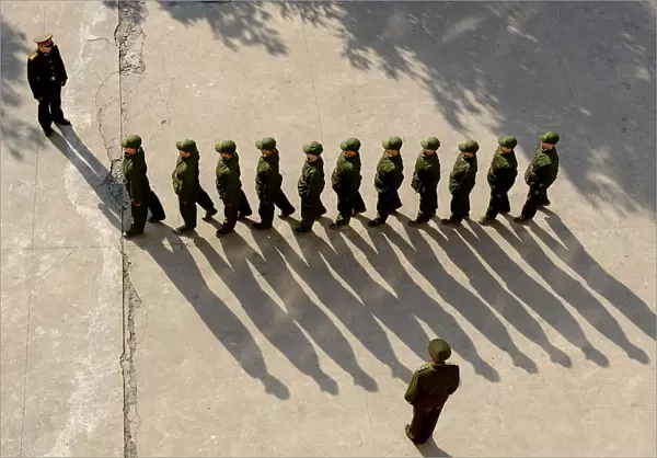 Recruits of Peoples Liberation of Army undergo training in Hefei