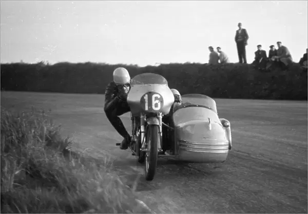 Eric Oliver & Pat Wise (Norton) 1958 Sidecar TT