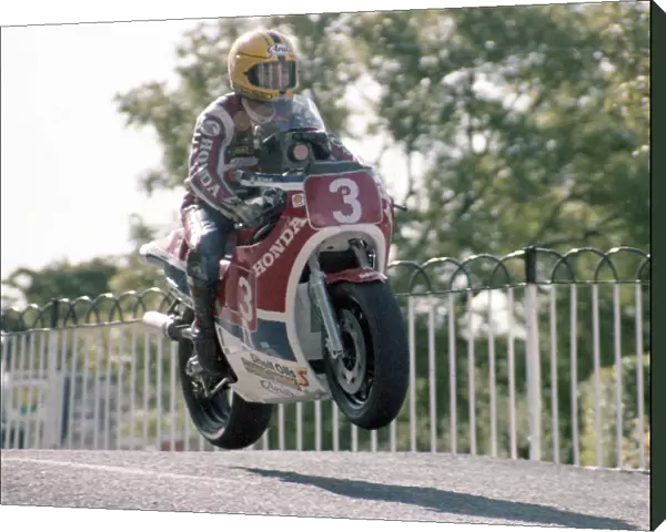 Joey Dunlop (Honda) Filming V-4 Victory during the 1983 Manx Grand Prix