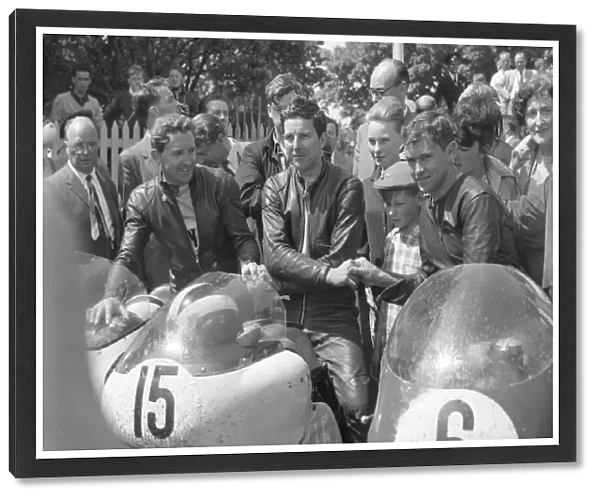Derek Minter (Norton) Phil Read (Norton) Gary Hocking (MV) 1961 Junior TT