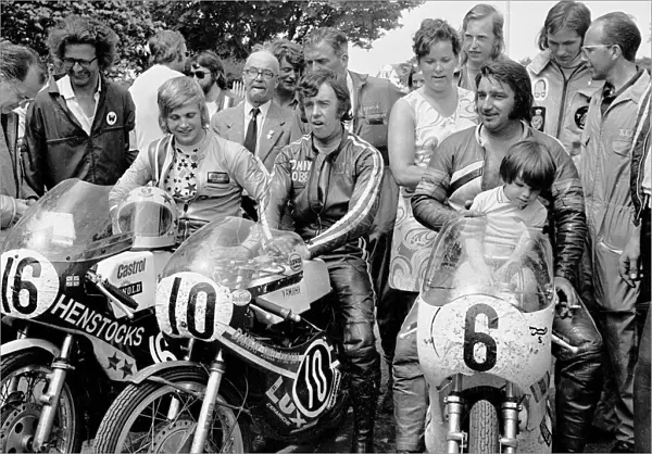 Neil Tuxworth (Yamaha) Tommy Robb (Yamaha) and Jan Kostwinder (Yamaha) 1973 Ultra Lightweight TT