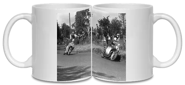 Bob McIntyre (AJS) and John Hartle (MV) 1959 Junior Ulster Grand Prix