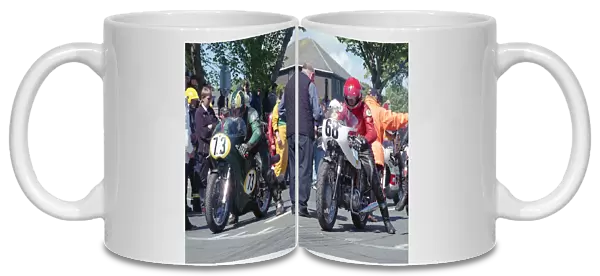 Pete Tyer (G50 Seeley) and Ray Knight (Triumph) 2002 TT Parade Lap