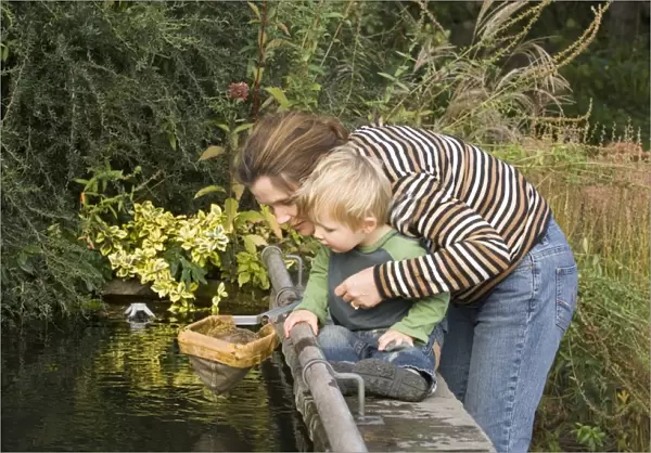 Pond dipping with toddler autumn