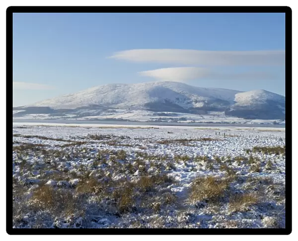 View across frozen Solway at Caerlaverock NNR nr Dumfries Solway Firth Scotland December