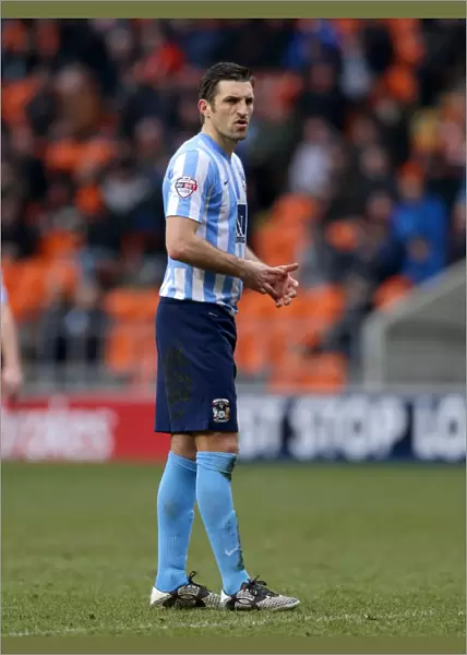 Sam Ricketts of Coventry City in Action against Blackpool in Sky Bet League One (2015-16)