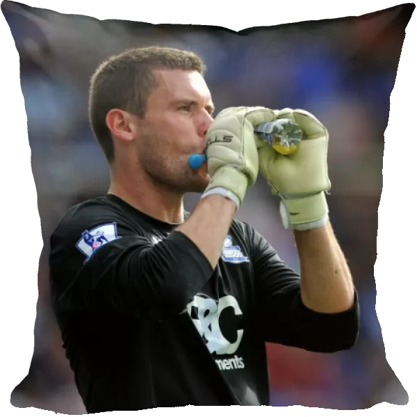Ben Foster Quenches Thirst During Birmingham City vs. Blackburn Rovers in Premier League: 21-08-2010