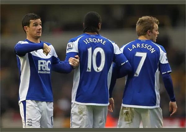 Birmingham City's Unbreakable Defensive Trio: Ferguson, Jerome, Larsson vs. Wolverhampton Wanderers (Premier League, 12-12-2010)