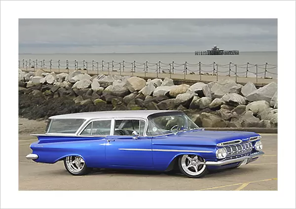 Chevrolet Brookwood Estate (modified), 1959, Blue, & silver