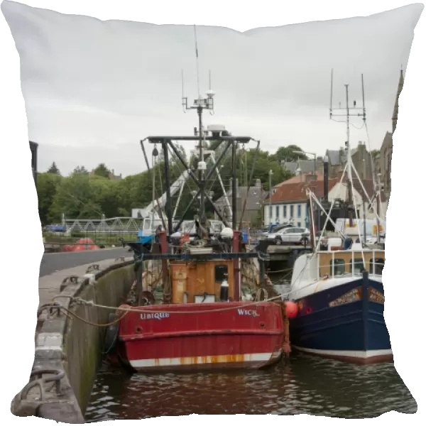 Ubique and Clansman fishing trawlers at harbour, Eyemouth, Berwickshire, Scottish Borders, Scotland, july