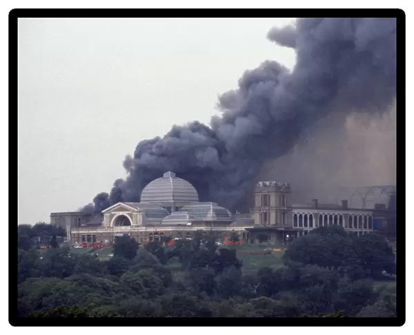 Fire at Alexandra Palace North London 11th July 1980. Home of television
