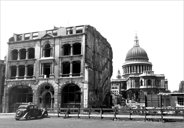 Bombed out building near St Pauls London where Black Redstarts were nesting