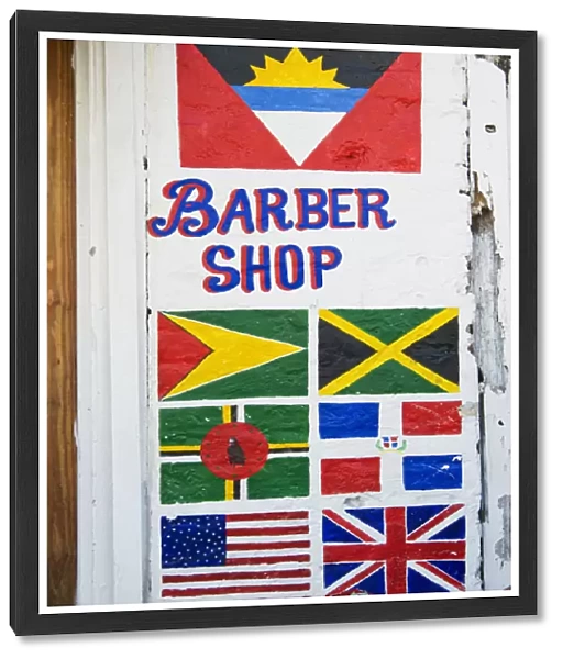 Barber Shop Sign, Old City, St. Johns, Antigua, West Indies, Caribbean, Central