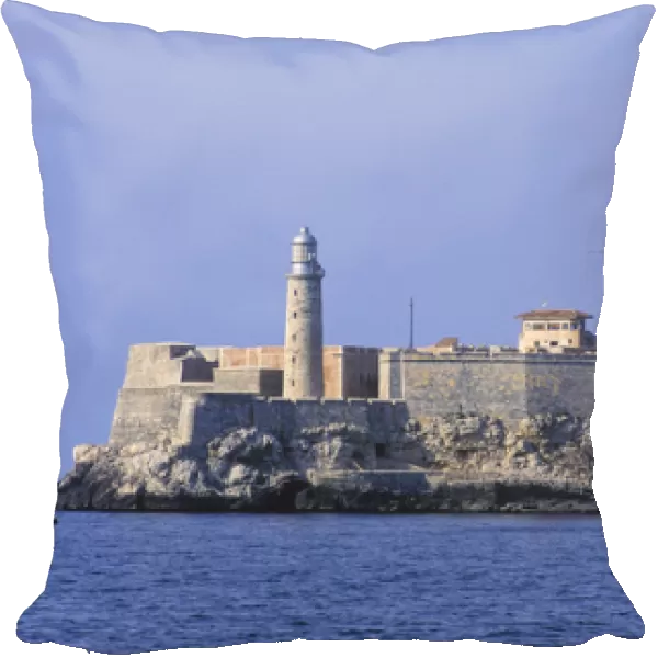 Thick stone walls of Castillo del Morro fortress sits at the entrance to the harbor