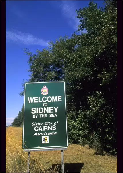 Sign in Sidney British Columbia Canada the sister city of Cairns Australia