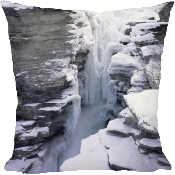 Canada, Alberta, Sunwapta Falls, Jasper, Ice, Snow, Winter