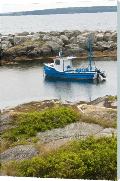 Nova Scotia, Canada. Scene around Blue Rocks in Lunenburg Harbour