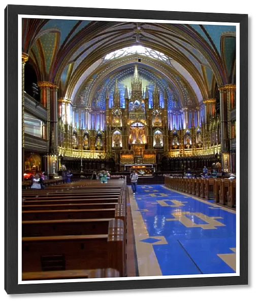 Canada, Quebec, Montreal. Interior of Notre Dame Basilica of Montreal (aka Basilique