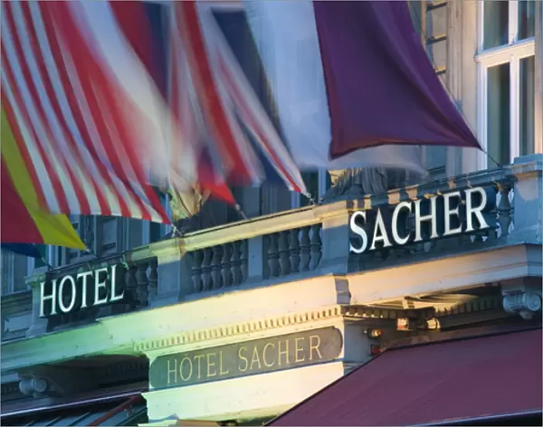 AUSTRIA-Vienna: Hotel Sacher Exterior (Home of the Sacher Torte)  /  Evening