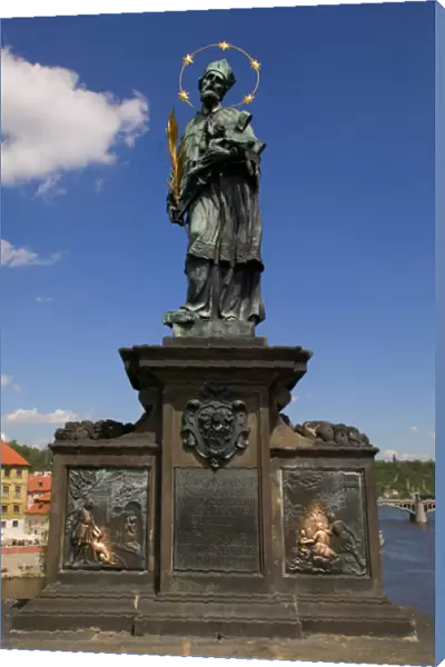 statue on Charles bridge, Czech Republic, prague
