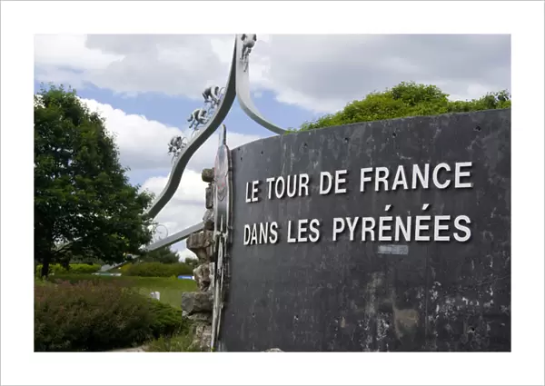 France, Aire des Pyrenees. Tour de France monument between Tarbes and Pau (aka Le